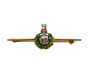 WWII Period 9ct Gold & Enamel Royal Marines Sweetheart Brooch Antique