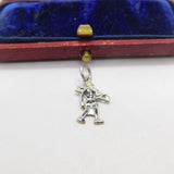 Sterling Silver and Enamel Chimney Sweep Charm Pendant Vintage c1970