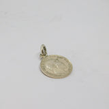 Sterling Silver Edward VII Threepence Coin Charm Pendant Antique 1908