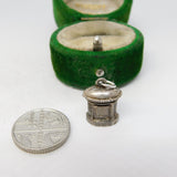 Sterling Silver Postbox Charm Pendant Vintage c1970