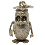 Sterling Silver Wise Owl Charm Pendant Vintage c1970