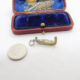 Sterling Silver Canoe Boat Charm Pendant Vintage c1970