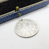 Sterling Silver South African Boer War-era 1 Shilling Charm Pendant 1894