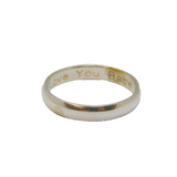Sterling Silver Engraved 4mm Wide Wedding Band Ring Modern c1990 Size W 1/2