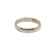 Sterling Silver Engraved 4mm Wide Wedding Band Ring Modern c1990 Size W 1/2