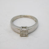 .950 Platinum & 0.25ct Diamond Six-Stone Dress Ring Vintage c1990s