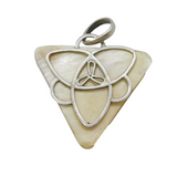 Sterling Silver Large Celtic Drop Triangular Charm Pendant Vintage c1970s