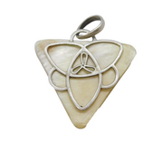 Sterling Silver Large Celtic Drop Triangular Charm Pendant Vintage c1970s