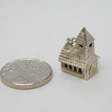 Sterling Silver Church Charm Pendant Vintage c1970