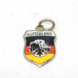 Sterling Silver  'Deutschland' Shield Travel Charm Pendant Vintage c1970