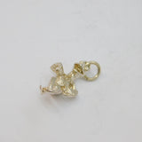 Sterling Silver Novelty Sitting Frog Charm Pendant Vintage c1970