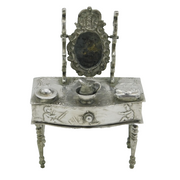 19th Century Dutch Sterling Silver Dolls House Dressing Table Antique c1880