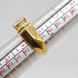 Gold On Sterling Silver Crystal Paste Art Deco Style Ring Vintage c1990's Size R