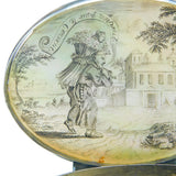 George I Sterling Silver Carved Mother of Pearl Novelty Monk Snuff Box Antique