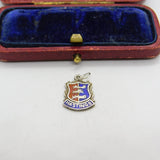 Sterling Silver and Enamel Hastings Travel Shield Charm Pendant Vintage c1970