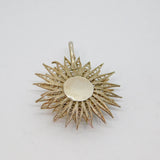 Sterling Silver Filigree Patterned Flower Studio Pendant Vintage c1970s