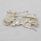 Sterling Silver Boudicca on her Chariot Brooch Pin Vintage 1998 London