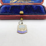Sterling Silver and Enamel Melrose Travel Shield Charm Pendant Vintage c1970