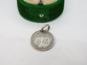 Victorian Sterling Silver Threepence 'BW' Engraved Love Token Charm Antique