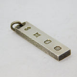 Sterling Silver Hallmark Ingot Pendant Vintage 1978 Birmingham