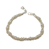 Sterling Silver Byzantine Link Chain Bracelet Vintage Birmingham 7.5" Length