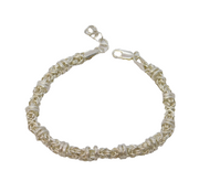 Sterling Silver Byzantine Link Chain Bracelet Vintage Birmingham 7.5" Length