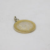 Sterling Silver Gilt George V Threepence Coin  Charm Pendant Vintage 1932
