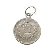 Sterling Silver 1 1/2 Penny Maundy Coin Charm Pendant Antique 1843 Victorian