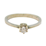 Sterling Silver Spinel Solitaire Engagement Ring Vintage c1970 Size R