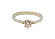 Sterling Silver Spinel Solitaire Engagement Ring Vintage c1970 Size R