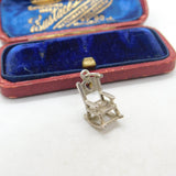 Sterling Silver Heart Form Rocking Chain Charm Pendant Vintage c1970