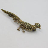 Continental .835 Silver Marcasite Pheasant Art Deco Brooch Pin Antique c1930's