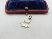 Sterling Silver Traditional Curled Dragon Charm Pendant Vintage c1970