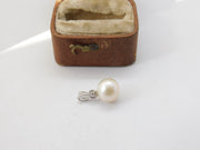 Sterling Silver Pearl Drop Charm Pendant Vintage c1970
