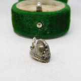 Sterling Silver Police Helmet Charm Pendant Vintage c1970