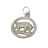 Sterling Silver Taurus the Bull Charm Pendant Vintage c1970