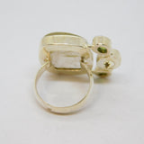 Sterling Silver Quartz, Peridot & Citrine Studio Ring Vintage c1970 Size Q 1/2