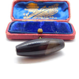 Resin Striped Cylindrical Bead Charm Pendant Vintage c1970