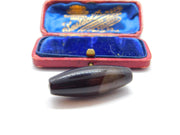 Resin Striped Cylindrical Bead Charm Pendant Vintage c1970