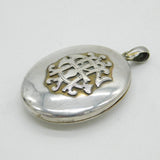 Victorian Sterling Silver Large Monogram Sweetheart Locket Pendant Antique