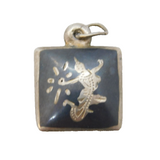Sterling Silver Siam Silver Drop Charm Pendant Vintage c1970s