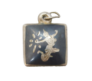 Sterling Silver Siam Silver Drop Charm Pendant Vintage c1970s