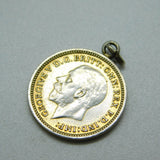Sterling Silver Authentic Threepence Charm Pendant 1936