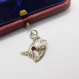 Sterling Silver Siamese Fighting Fish Charm Pendant Vintage c1970