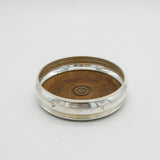 Sterling Silver Turned Wooden Bottle Coaster Vintage 1977 London