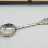 Asprey Boxed Britannia Silver Floral Picture Back Teaspoons Antique 1936 London