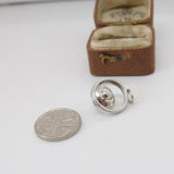 Sterling Silver Pearl Drop Charm Pendant Vintage c1970