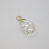 Sterling Silver Faceted Crystal Peardrop Charm Pendant Vintage c1970s
