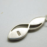 Sterling Silver Onyx and Mother of Pearl Twist Charm Pendant Vintage c1970
