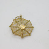 Sterling Silver Spider In Web Pendant Vintage c1970